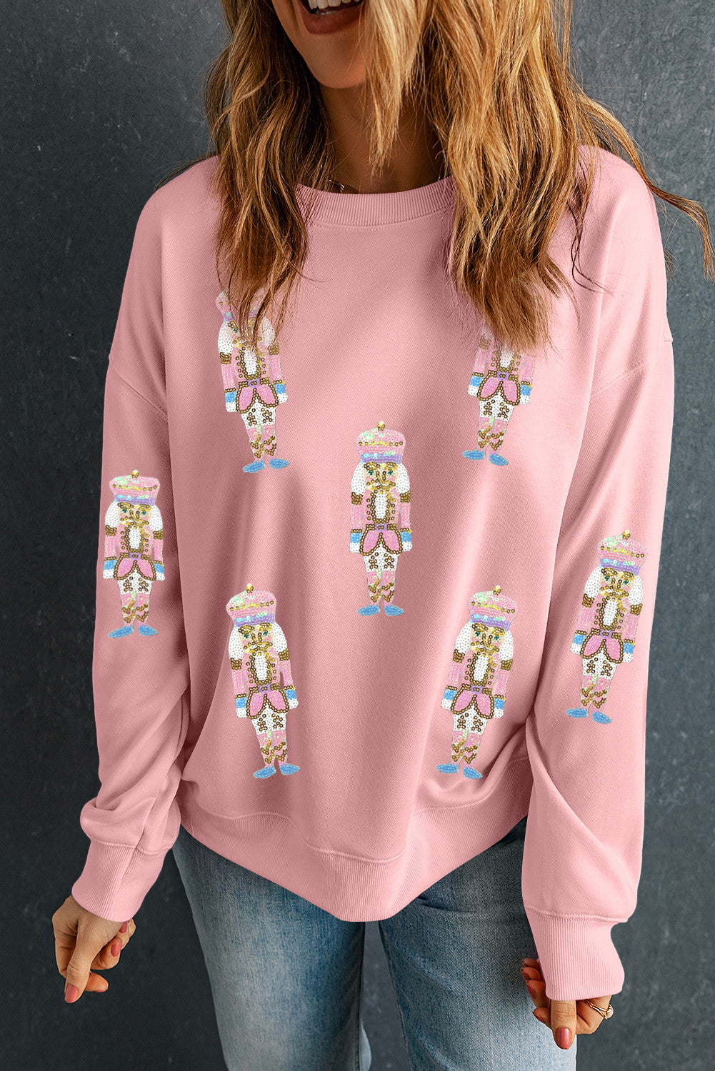 Pink Sequin Nutcracker Sweatshirt
