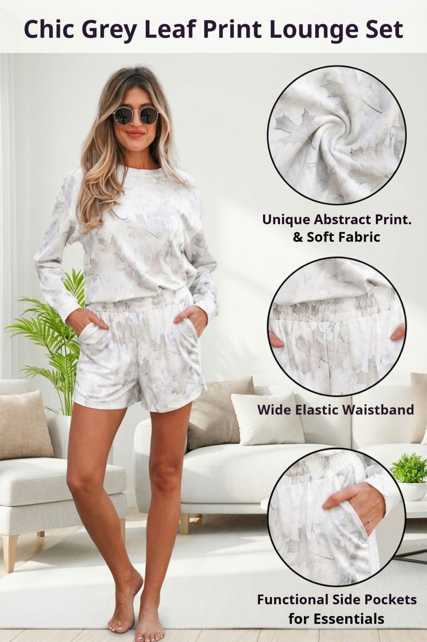 White Camo Shorts Set